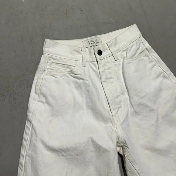 Studio Nicholson x Isko SELVEDGE DENIM Jeans Size 00 White Women’s Relaxed Flare & Wide Leg